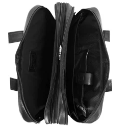 McKlein R Series, PEARSON, Top Grain Cowhide Leather,Expandable Double Compartment Laptop Briefcase, Black (84565)