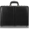 McKlein Reagan Attache Briefcase, Top Grain Cowhide Leather, Black (80445)