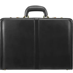 McKlein Reagan Attache Briefcase, Top Grain Cowhide Leather, Black (80445)