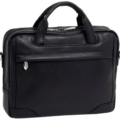 McKlein S Series Laptop Briefcase, Black Leather (15485)