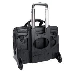 McKlein S Series Laptop Rolling Briefcase, Black Leather (15705)