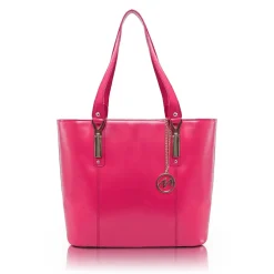 McKlein SAVARNA Fuchsia Genuine Leather Tote with Tablet Pocket, Large (97573)