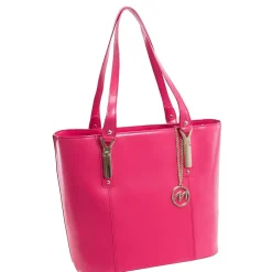McKlein SAVARNA Fuchsia Genuine Leather Tote with Tablet Pocket, Large (97573)