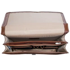 McKlein V Series, LEXINGTON, Top Grain Cowhide Leather,Flapover Double Compartment Briefcase, Brown (83544)