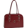 McKlein W Series Laptop Briefcase, Red Trimmed In Sand Leather (96526)