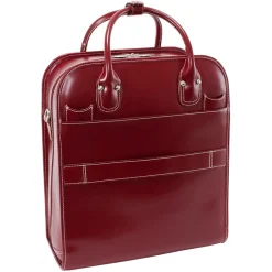 McKlein W Series Laptop Roller, Red Trimmed In Sand Leather (96496)