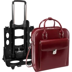 McKlein W Series Laptop Roller, Red Trimmed In Sand Leather (96496)