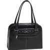 McKlein W Series Oak Grove Ladies' Laptop Handbag, Black Trimmed In Sand Leather (96635)