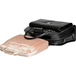 McKlein W Series, ROSEVILLE, Genuine Cowhide Leather, Checkpoint-Friendly Detachable Wheeled Laptop Briefcase, Black (96645)