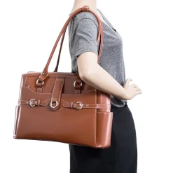 McKlein WILLOW SPRINGS W Series Laptop Briefcase, Brown Genuine Leather (96564)