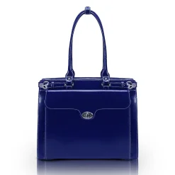 McKlein WINNETKA W Series Laptop Briefcase, Navy Genuine Leather (94837)