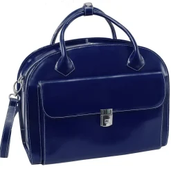 McKlein USA 15.4" Leather Wheeled Ladies' Laptop Briefcase, Blue (94367)