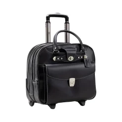 McKlein USA DENALI 15" Leather Rolling Laptop Bag, Black (99705) Best