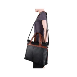 McKlein USA EASTWARD U Series Leather Pocket Briefcase, Black (18392)