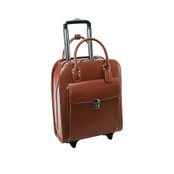 McKlein USA L Series UPTOWN Ladies' Leather Rolling Briefcase, Brown (97694)