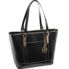 McKlein USA Leather Ladies' Tote with Tablet Pocket, Black (4T9994)