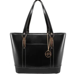 McKlein USA Leather Ladies' Tote with Tablet Pocket, Black (4T9994)