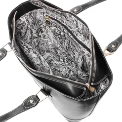 McKlein USA Leather Ladies' Tote with Tablet Pocket, Black (4T9994)