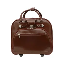 McKlein USA REDWOOD 15" Leather Rolling Laptop Bag, Red (99696)