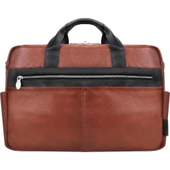McKlein USA SOUTHPORT U Series Leather Dual Compartment Briefcase, Brown (19100)
