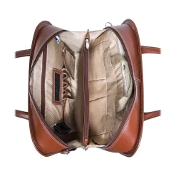 McKlein USA W Series LAKEWOOD Ladies' Leather Check-Point Friendly Briefcase, Brown (96614)