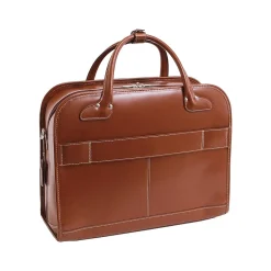 McKlein USA W Series LAKEWOOD Ladies' Leather Check-Point Friendly Briefcase, Brown (96614)