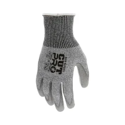 Work Gloves<MCR Safety Cut Pro Hypermax Fiber/Polyurethane Work Gloves, XS, A2 Cut Level, Salt-and-Pepper/Gray, Dozen (92752PUXS)