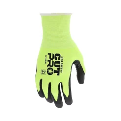 Work Gloves<MCR Safety Cut Pro Hypermax Fiber/Nitrile Work Gloves, Lime/Black, XS, Pair (92748HVXS)