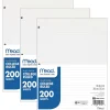 Mead College Ruled Filler Paper, 8" x 10.5", 3-Hole Punched, 200 Sheets/Pack, 3/Bundle (MEA15326-3) Best