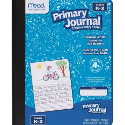 Mead Grades K-2 Primary Ruled Journal 1-Subject Composition Notebook, 7.5" x 9.75", Wide Ruled, 100 Sheets, Blue (1040315)