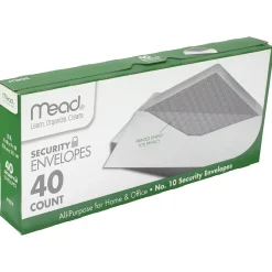 Mead Security Tinted #10 Business Envelopes, 4-1/8" x 9-1/2", White, 40/Pack (75214)* Security Tinted