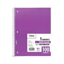 Mead 1-Subject Notebooks, 7.5