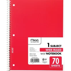 Mead 1-Subject Notebooks, 8