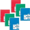 Mead 3-Subject Notebooks, Wide Ruled, 120 Sheets, Assorted Colors, 6/Bundle (MEA05746-6) Best
