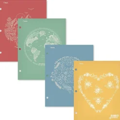 Mead We Mean Green 3-Hole Punched 2-Pocket Paper Folders, Assorted Colors (330000F) Outlet