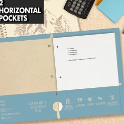 Mead We Mean Green 3-Hole Punched 2-Pocket Paper Folders, Assorted Colors (330000F) Outlet