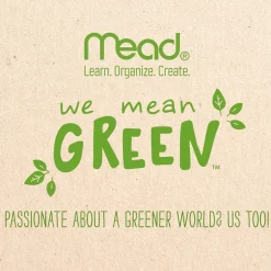 Mead We Mean Green 3-Hole Punched 2-Pocket Paper Folders, Assorted Colors (330000F) Outlet
