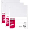 Mead Wide Ruled Filler Paper, 10.5 x 8", White, 200 Sheets/Pack, 3 Packs (MEA15200-3) Sale