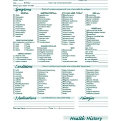 Best ® Health History Patient Care Form, Green FormFamily™ Medical Forms