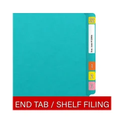 Medical Arts Press Heavy-Duty End Tab File Folder, Straight Cut, Letter-Size, Light Blue, 40/Box (S-09458-LBL) Clearance