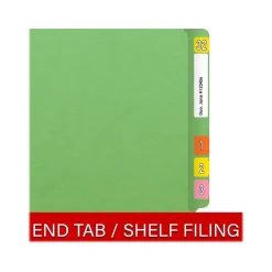 Medical Arts Press Heavy-Duty End Tab File Folder, Straight Cut, Letter-Size, Green, 40/Box (S-09458-GRN)