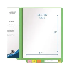 Medical Arts Press Heavy-Duty End Tab File Folder, Straight Cut, Letter-Size, Green, 40/Box (S-09458-GRN)