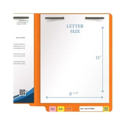 Medical Arts Press Heavy-Duty End Tab File Folder, Straight Cut, Letter-Size, Orange, 40/Box (S-09459-ORG) New