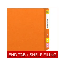Medical Arts Press Heavy-Duty End Tab File Folder, Straight Cut, Letter-Size, Orange, 40/Box (S-09459-ORG) New