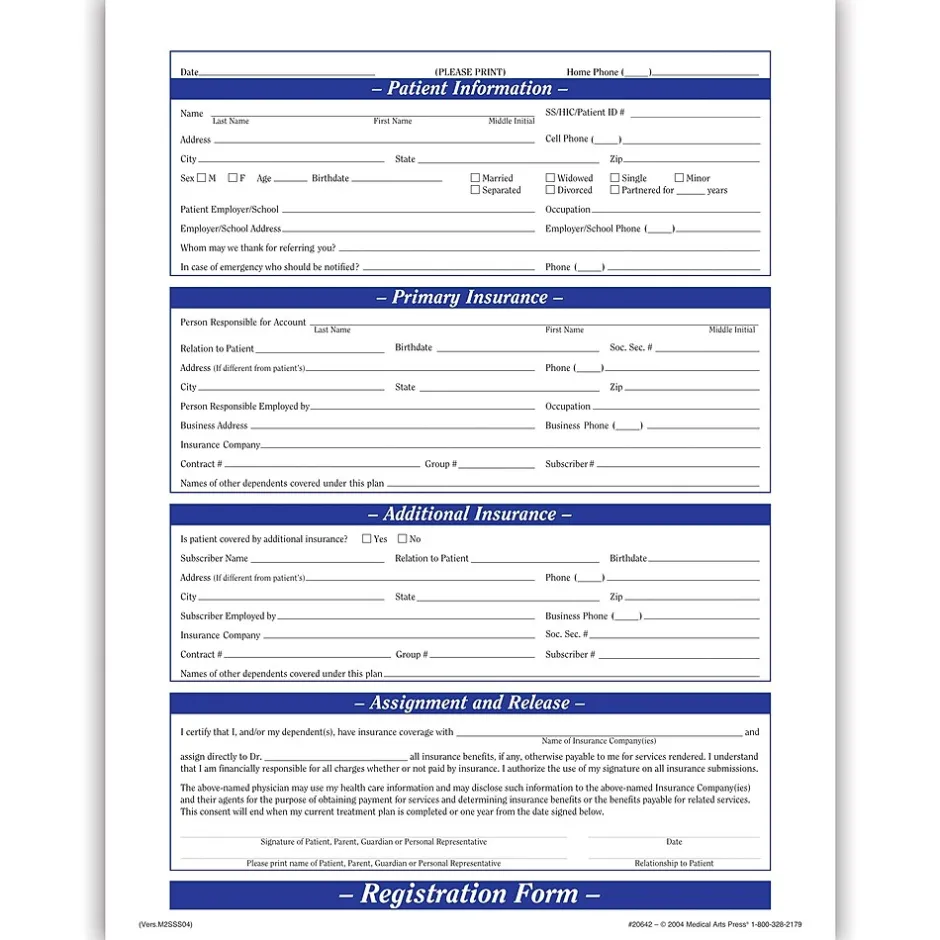 Discount ® Patient Registration; Purple FormFamily™ Medical Forms