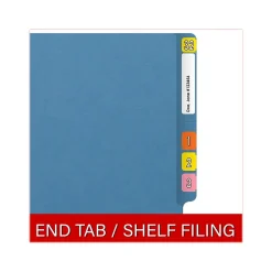 Medical Arts Press Reinforced End Tab File Folder, Straight Cut, Letter-Size, Blue, 250/Carton (S-01502-BLU-B) New