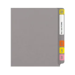 Medical Arts Press Reinforced End Tab File Folder, Straight Cut, Letter-Size, Gray, 50/Box (S-01501-GRY)