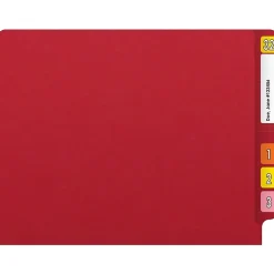 Medical Arts Press Reinforced End Tab File Folder, Straight Cut, Letter-Size, Red, 50/Box (S-01601-RED)