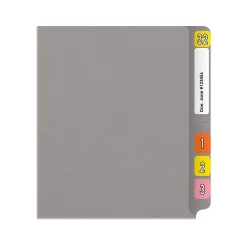 Medical Arts Press Reinforced End Tab File Folder, Straight Cut, Letter-Size, Gray, 50/Box (S-01601-GRY) Clearance