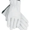 Work Gloves<MCR Safety Memphis Gloves® Driver's Gloves, Goatskin Leather, Slip-On Cuff, L Size, White, 12 PRS